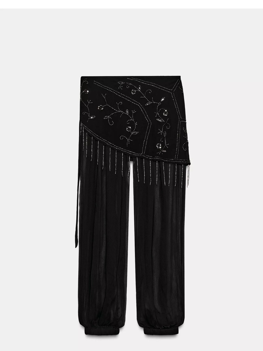 Zara Black Beaded Wrap  Pants - Women